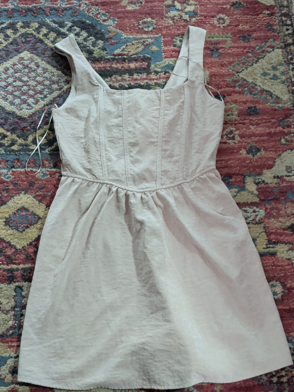 Women's Cream Square-Neck Sundress